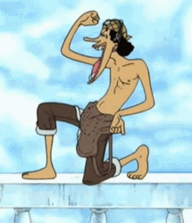 Usopp Showing Off Muscles GIF