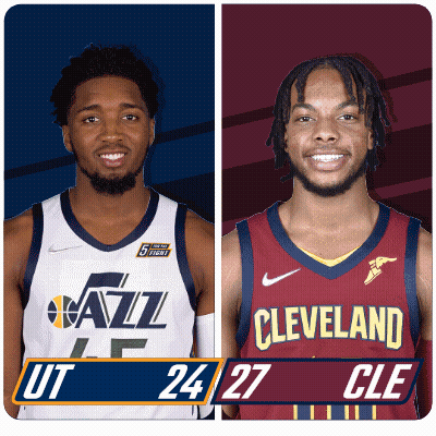 Utah Jazz And Cleveland Cavaliers Basketball Players GIF