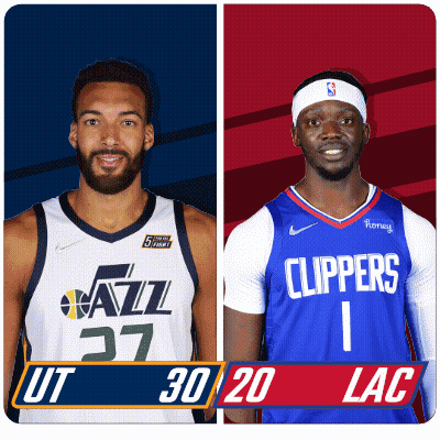 Utah Jazz And Clippers Basketball Players Standing Together GIF