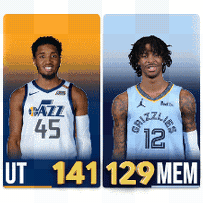 Utah Jazz And Grizzlies Players Posing GIF