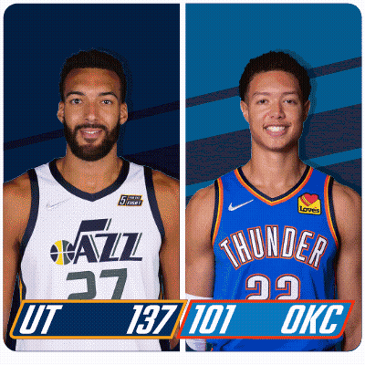 Utah Jazz And Oklahoma Thunder Players GIF