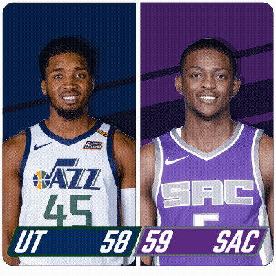 Utah Jazz And San Francisco Kings Basketball Players GIF