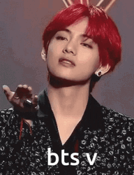 V Blowing A Kiss To His Fans GIF