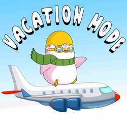 Vacation Mode Pudgy Penguin Flying GIF