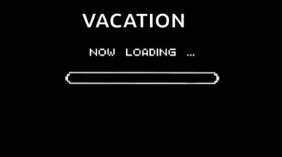 Vacation On Black Background With White Line GIF