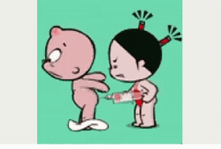Vaccine Injection Funny Cartoon Ouch GIF