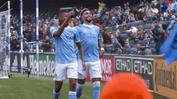 Valentín Castellanos Hug By His Teammates GIF