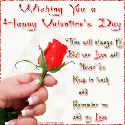Valentine Card Hand Holding Red Rose GIF
