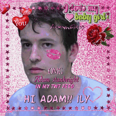Valentine Card With Man Face Saying Hi Adam Ily GIF
