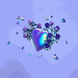 Valentine Day Metallic Purple Heart Love GIF