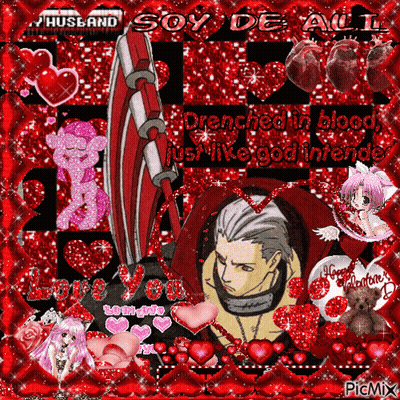 Valentine Man Surrounded By Hearts GIF