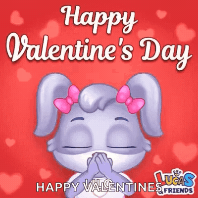Valentine Rabbit Wearing Mask GIF