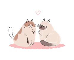 Valentine's Cats Kawaii Art GIF