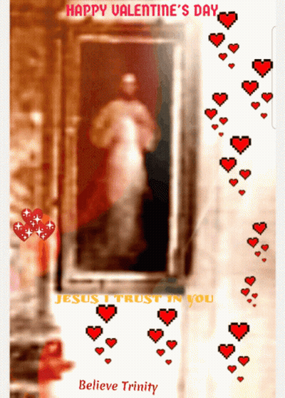 Valentine's Day Card Jesus And Hearts GIF