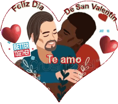 Valentine's Day Card Two Men Kissing Sticker