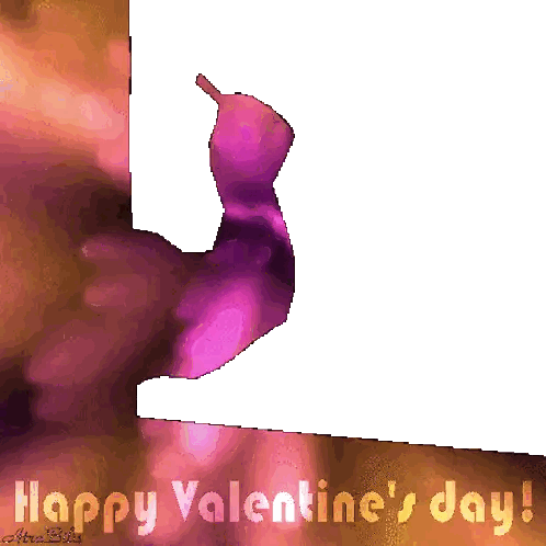 Valentine's Day Card With Purple Bird Sticker