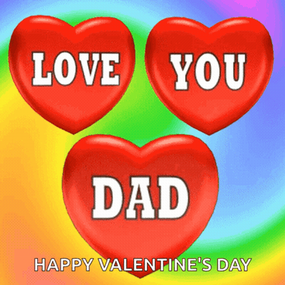 Valentine's Day Card with Red Hearts Love You Dad