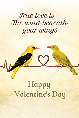 Valentine's Day Card With Two Birds GIF