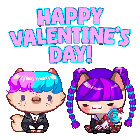 Valentine's Day Cartoon Characters Sticker