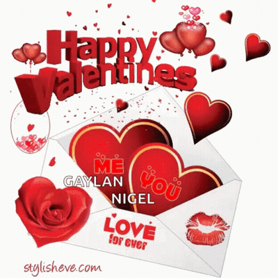 Valentine's Day Greeting Card With Hearts In Envelope GIF