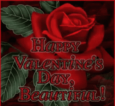 Valentine's Day Greeting Card With Red Rose GIF
