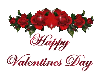 Valentine's Day Greeting With Roses And Hearts Sticker