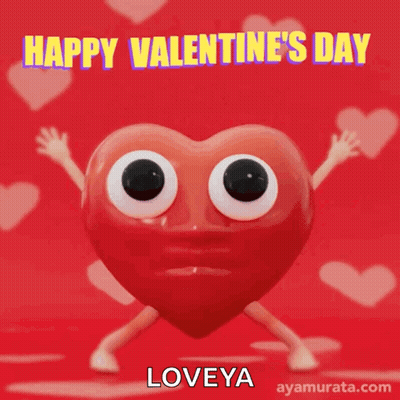Valentine's Day Heart With Eyes And Arms GIF