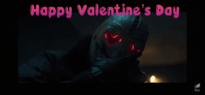 Valentine's Day Man Mask With Hearts In Eyes GIF