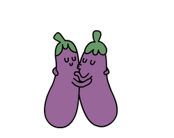 Valentine's Love Gay Eggplants GIF