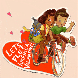 Valentines Day Cartoon Couple Riding Bike GIF