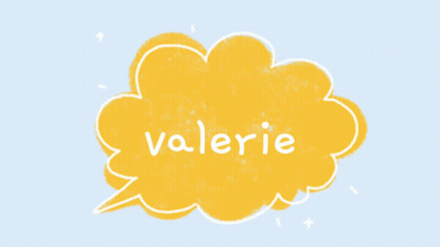 Valerie Inside Yellow Speech Bubble GIF