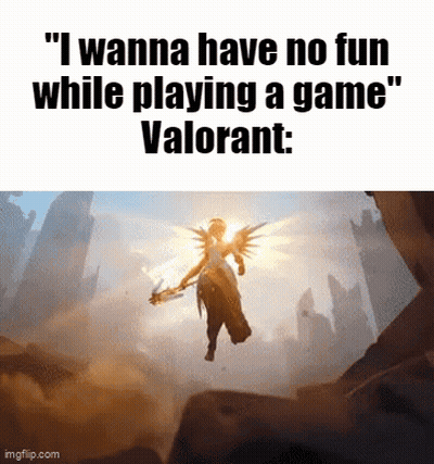 Valorant Character Flying Saying I Wanna Have No Fun GIF