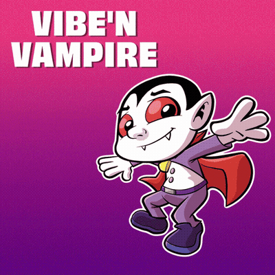 Vampire Cartoon Saying Vibe 'N Vampire GIF