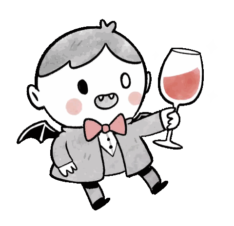 Vampire Holding Glass Of Red Wine Sticker