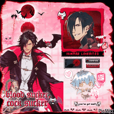 Vampire Saying Blood Sucker Cock Sucker GIF