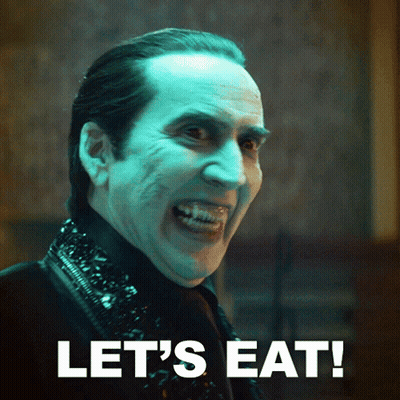 Vampire Saying Lets Eat GIF