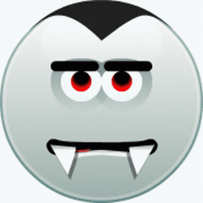Vampire Smiley Face With Red Eyes GIF