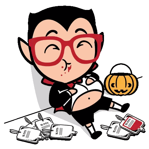 Vampire Surrounded By Blood Samples Sticker