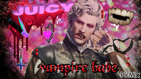 Vampire With Juicy Vampire Babe GIF