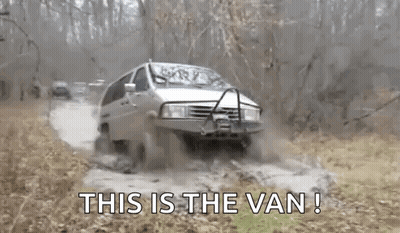 Van Driving Down Dirt Road GIF