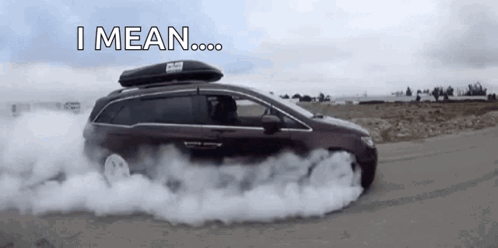 Van Driving With Smoke Out Of Tires GIF
