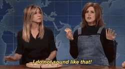 Vanessa Bayer Telling Jennifer Not Like This Sound GIF