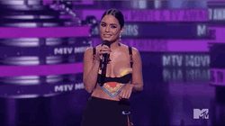 Vanessa Hudgens Shrug MTV Awards GIF