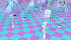 Vaporwave Checkered Pyramid GIF