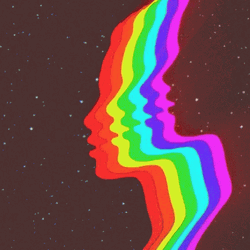 Vaporwave Face Rainbow Galaxy GIF