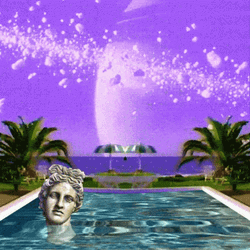 Vaporwave Space Asteroids GIF
