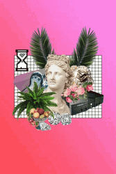 Vaporwave Time Hourglass GIF
