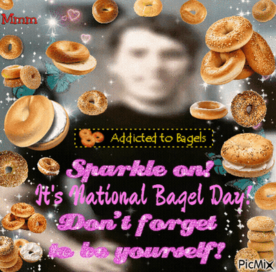Variety Of Bagels On Glass Plate GIF