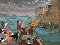 Various Animals Boarding Noah's Ark GIF