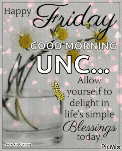 Vase Of Flowers Saying Happy Friday GIF